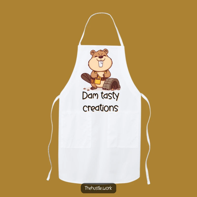 Funny Beaver Builder Apron: Busy Dam Constructor Kitchen Wear a Funny DIY Gift