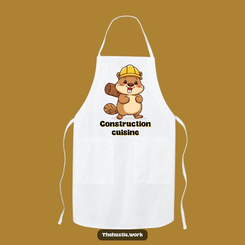 Funny Beaver Builder Apron: Busy Hard Hat Chef Wear, Hilarious Gift