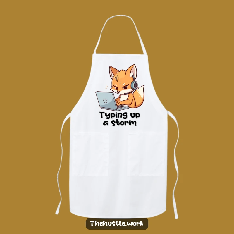 Funny Fox Coder Apron: Determined Techie Kitchen Wear a Funny Gamer Gift