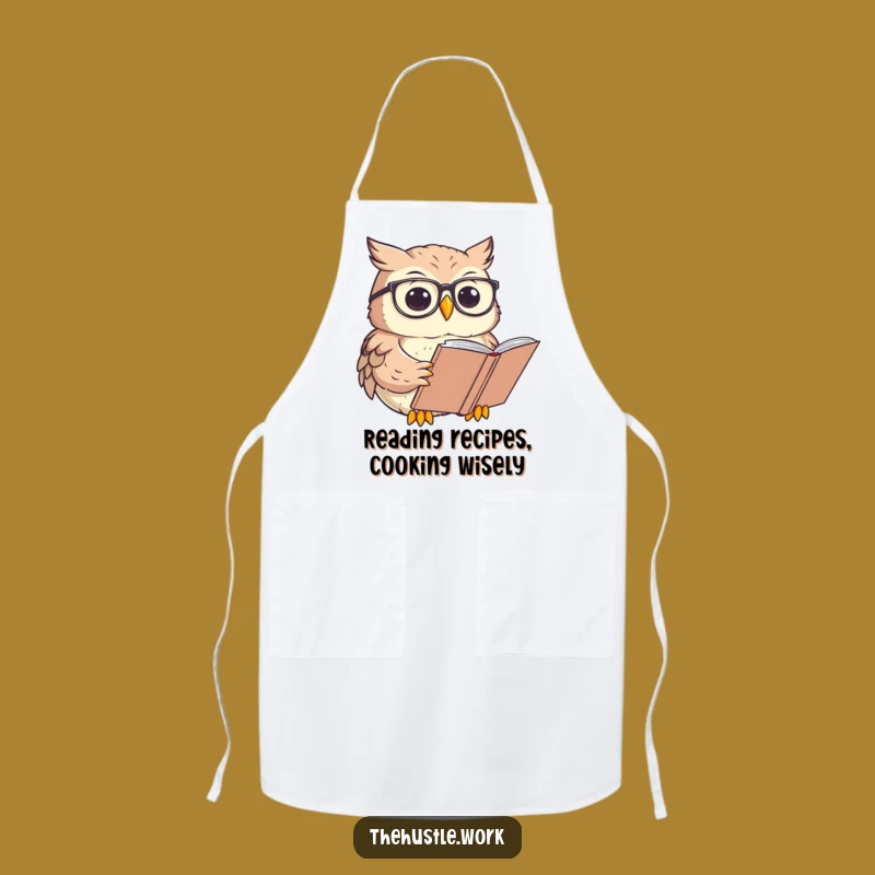 Funny Owl Scholar Apron: Focused Reader Kitchen Wear a Funny Book Lover Gift
