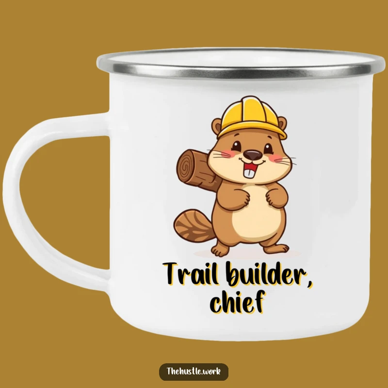 Funny Beaver Builder Camping Mug: Hard Hat Woodsman, Hilarious Outdoor Gift