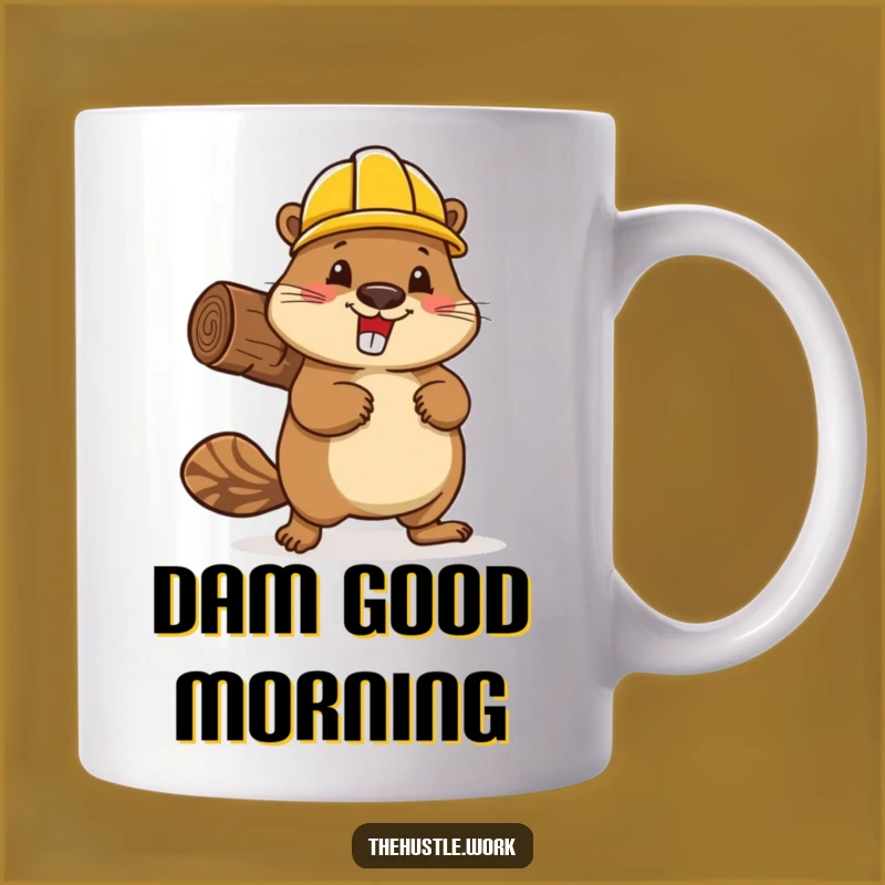 Funny Beaver Builder Mug: Busy Hard Hat Critter, Hilarious Construction Gift
