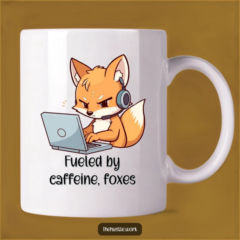 Funny Fox Coder Mug: Determined Techie Typing Enthusiast Gift for Gamers