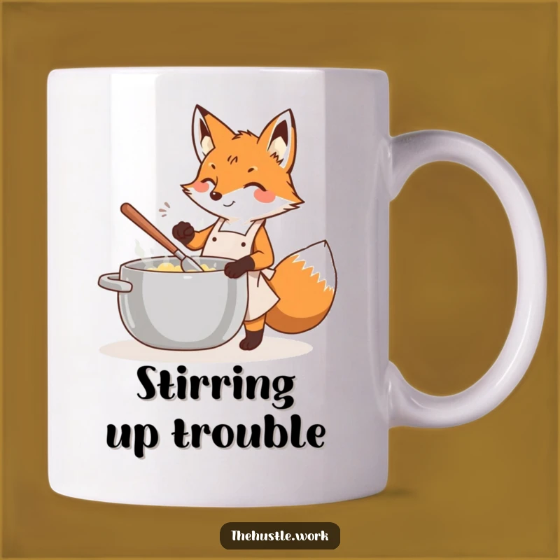 Funny Fox Chef Mug: Energetic Apron Cook, Hilarious Kitchen Gift