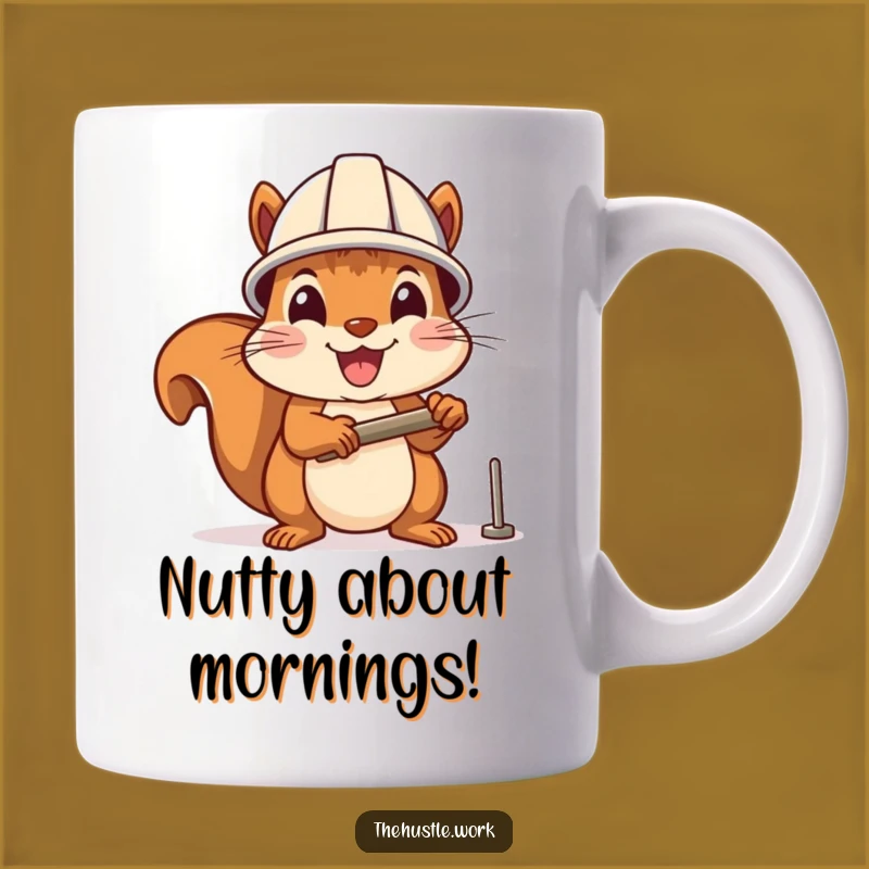 Funny Squirrel Hammering Mug - Cheerful DIY Humor Gift for Squirrel Lovers