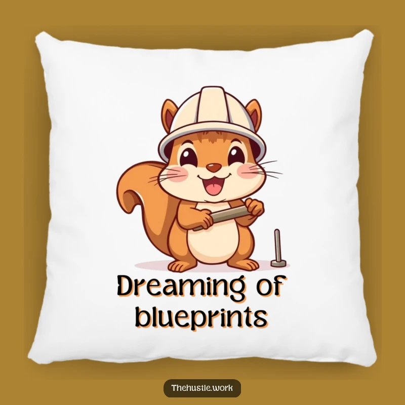 Funny Squirrel Hammering Pillow - Comfy DIY Accent for Squirrel Fans