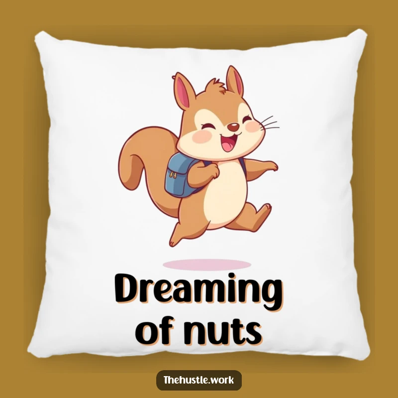 Funny Squirrel Explorer Pillow: Cozy Backpack Critter Cushion, Hilarious Gift