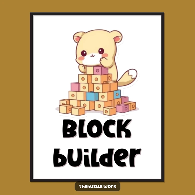 Funny Animal Builder Art Print - Hilarious Digital Download for Decor