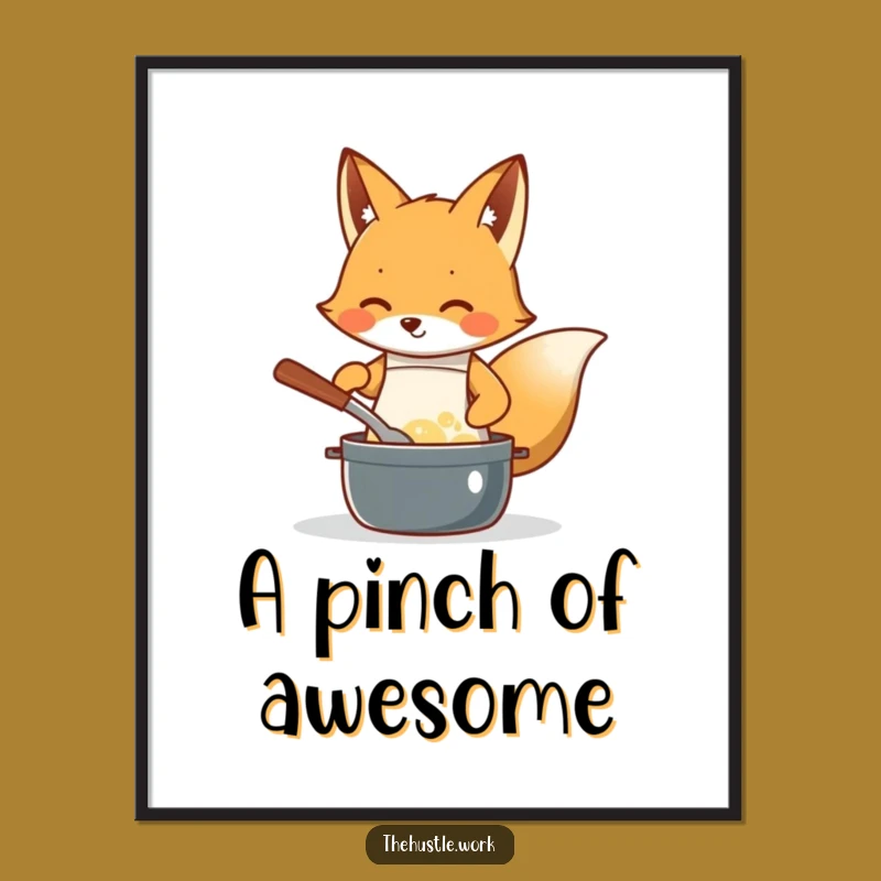 Funny Fox Chef Digital Art: Instant Kitchen Joy, Perfect Funny Gift for Art Lovers!