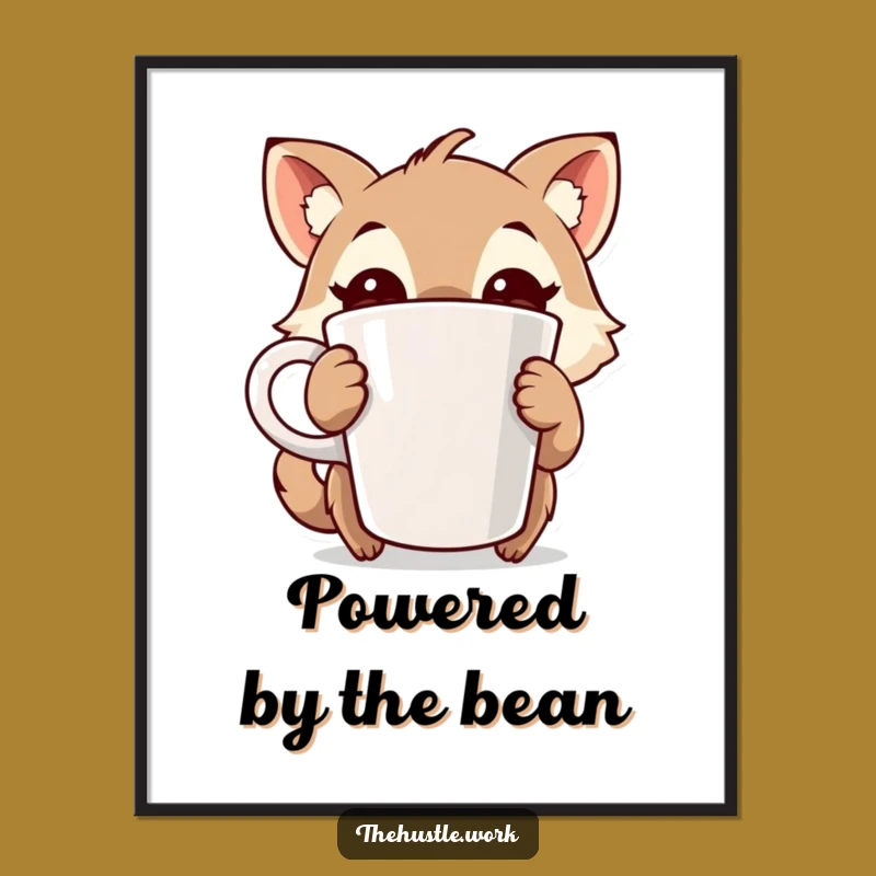 Funny Coffee Animal Digital Art: Download Your Funny Energy Wall Decor