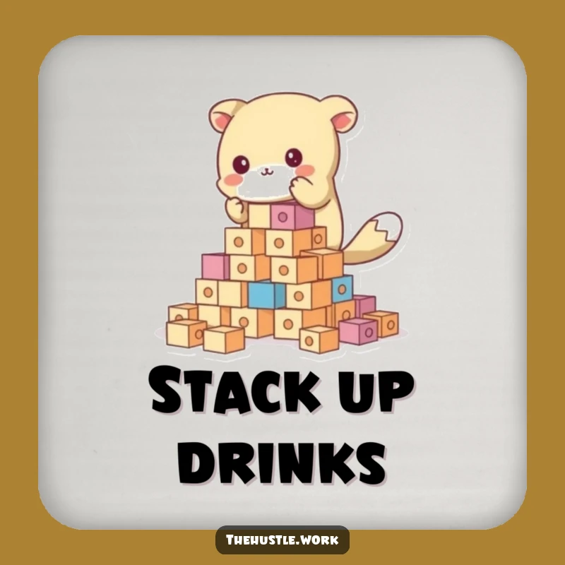 Funny Animal Builder Coaster - Hilarious Protection for Your Surfaces