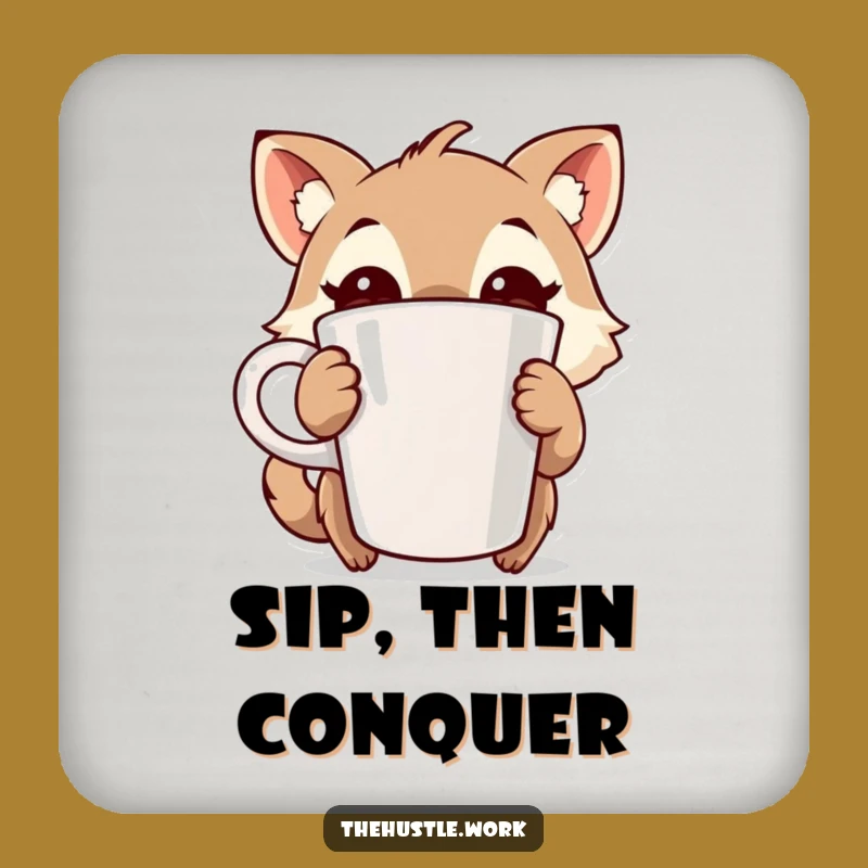 Funny Coffee Animal Drink Coaster: Protect Surfaces with Funny Energy