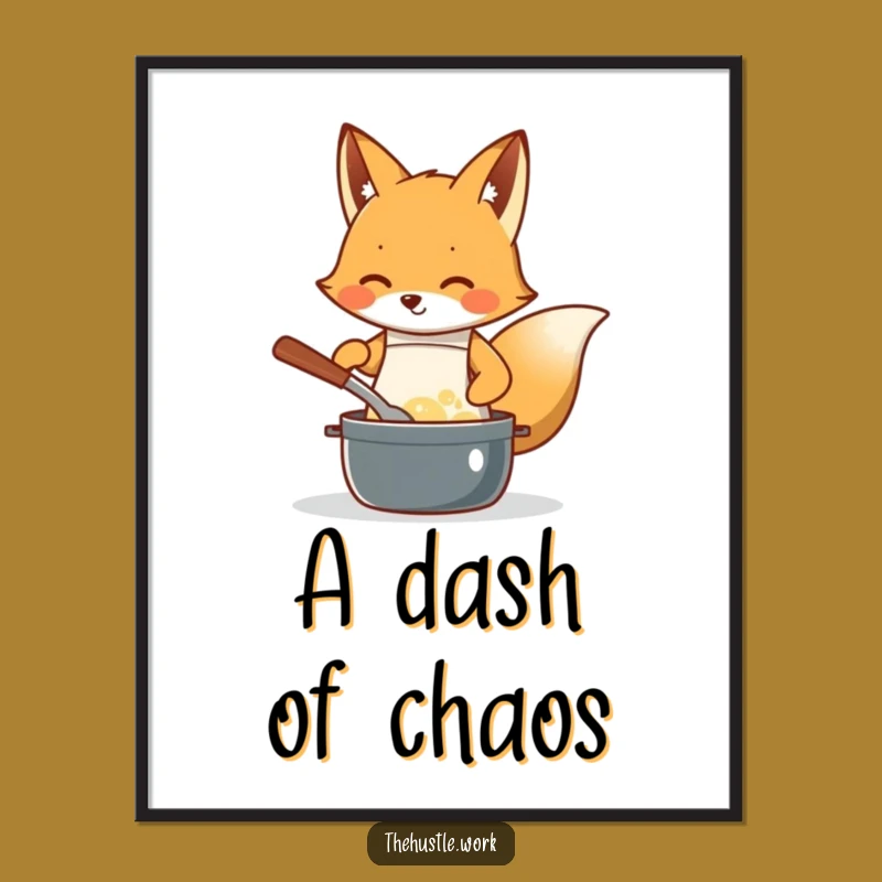 Funny Fox Chef Poster: Whimsical Kitchen Art, Perfect Funny Gift for Wall Decor!