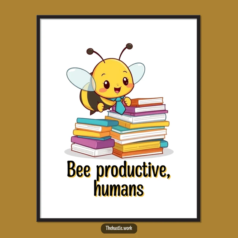 Funny Busy Bee Poster - Humorous Office Art for Bee Lovers