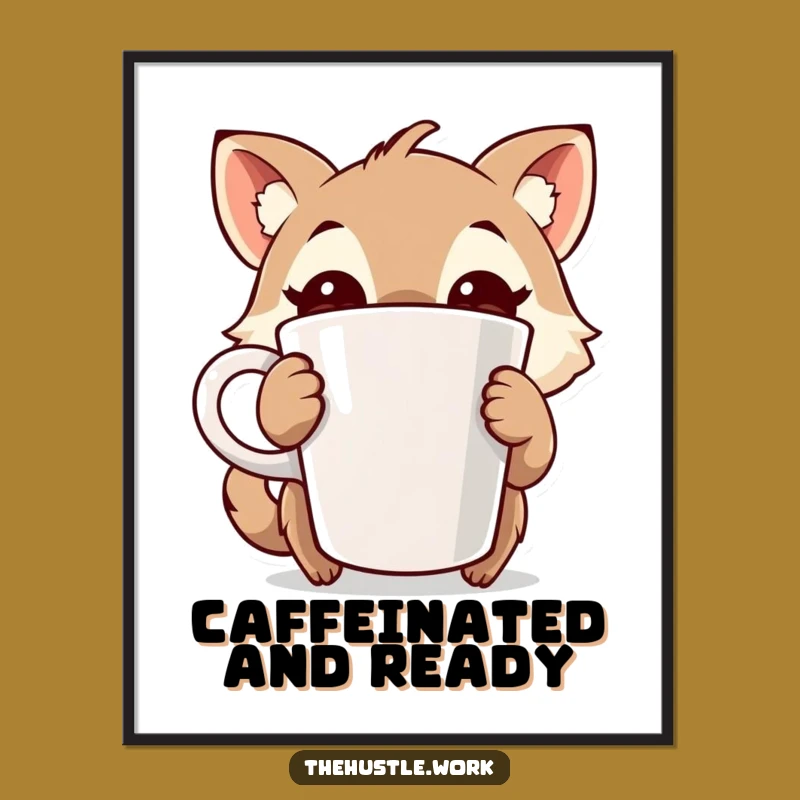 Funny Coffee Animal Poster: Adorn Your Walls with Funny Energy Art