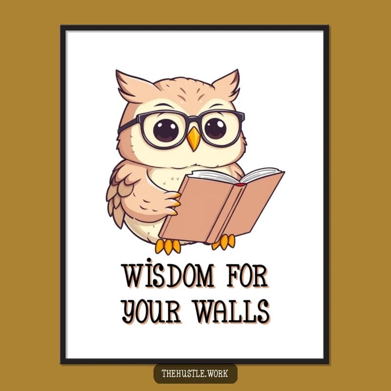 Funny Owl Scholar Poster: Focused Reader Wall Art a Hilarious Book Decor