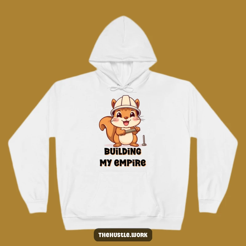 Funny Squirrel Hammering Hoodie - Cozy DIY Spirit Wear for Squirrel Lovers