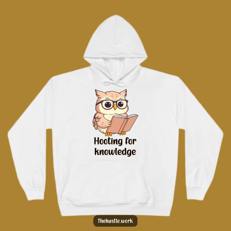 Funny Owl Scholar Hoodie: Focused Reader Sweatshirt for Book Lovers