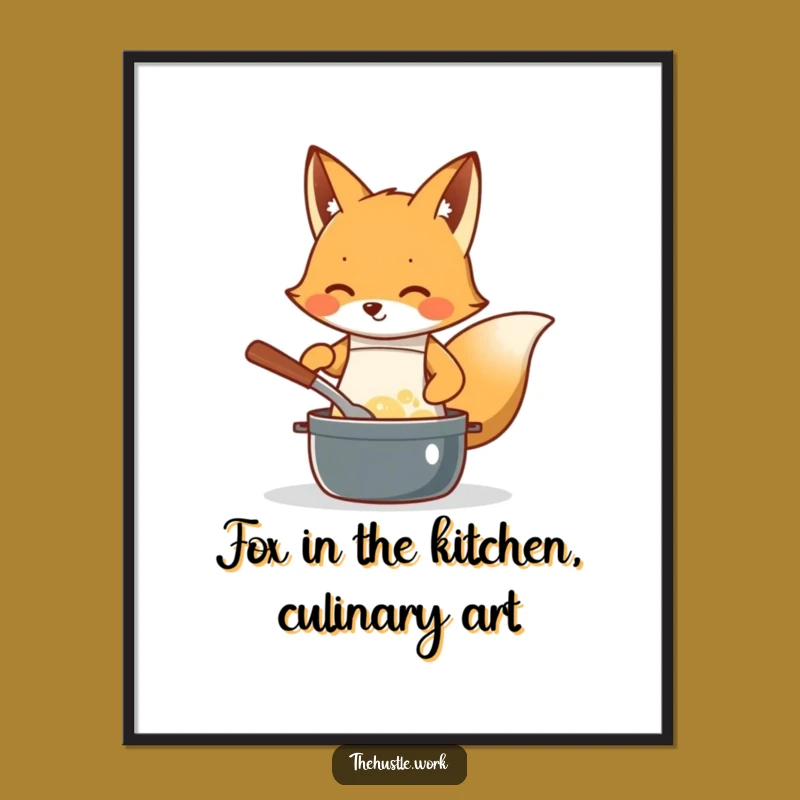 Free Printable Wall Art: Funny Fox Chef Cooking Up Smiles - Downloadable Art Gift