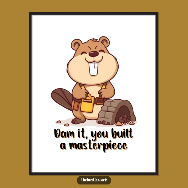 Funny Free Printable Wall Art: Busy Beaver Building - Downloadable DIY Decor