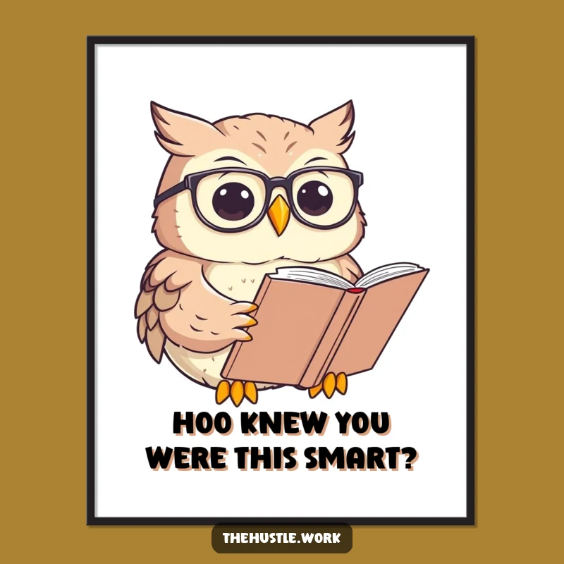 Funny Free Printable Wall Art: Wise Owl Reading - Downloadable Decor for Book Lovers