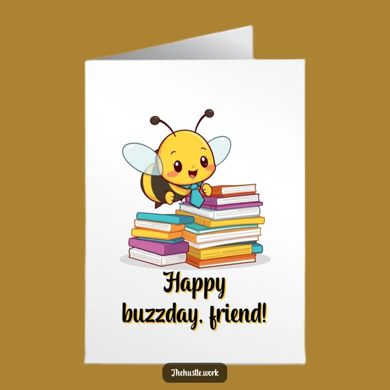 Free Printable Bee Birthday Card: Busy Office Worker Downloadable Gift