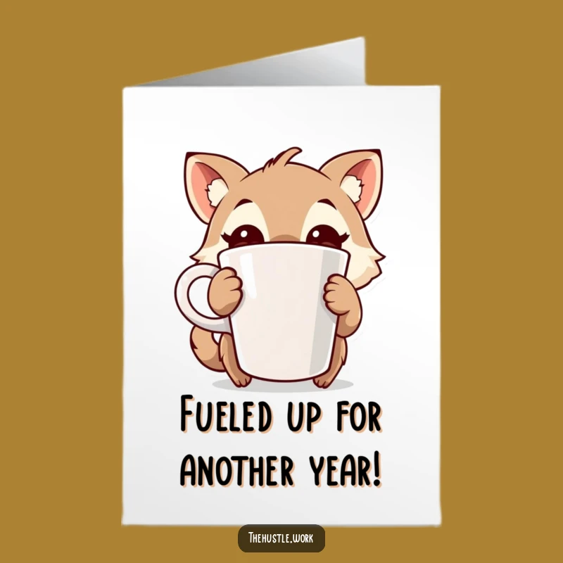 Free Printable Coffee Animal Birthday Card Funny Downloadable Gift for Caffeine Lovers