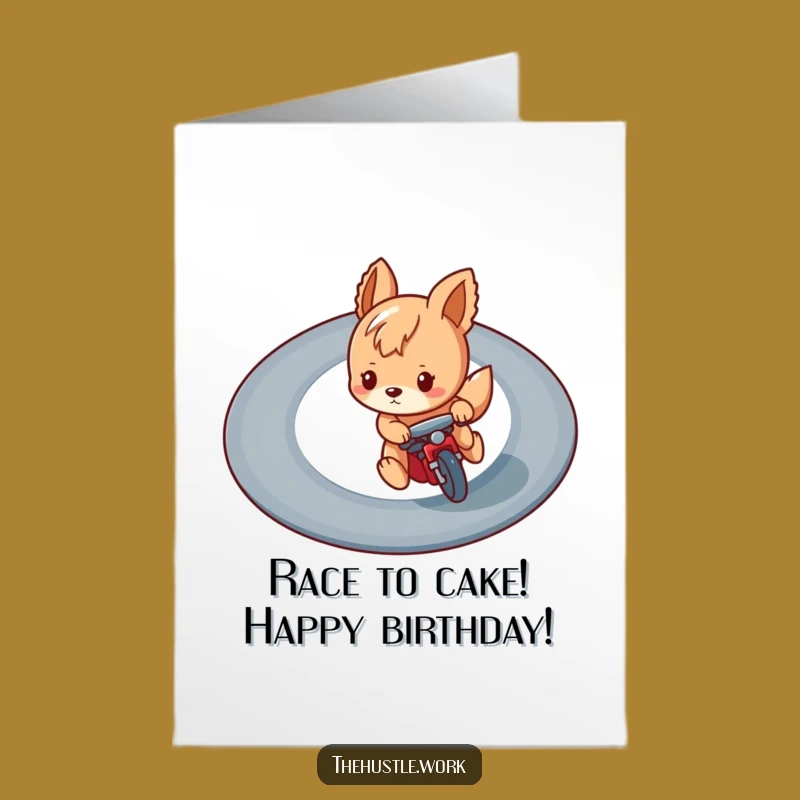 Free Printable Race Animal Birthday Card Funny Downloadable Gift for Go-Getters