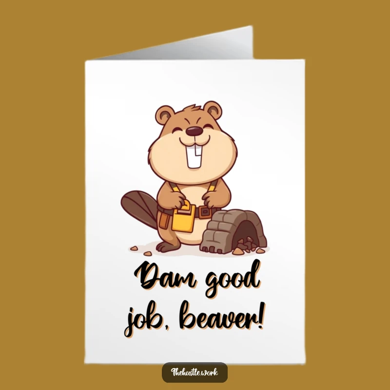 Free Printable Congrats Card: Beaver's Dam of Success - Humorous Downloadable Gift