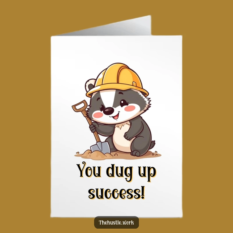 Free Printable Congrats Card: Funny Badger's Hard Work Pays Off - Downloadable Gift