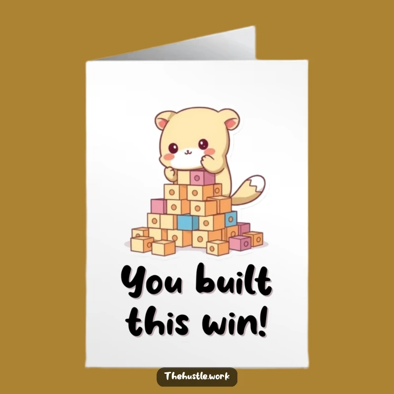 Free Printable Congrats Card Animal Blocks Funny Downloadable Gift DIY Achievement
