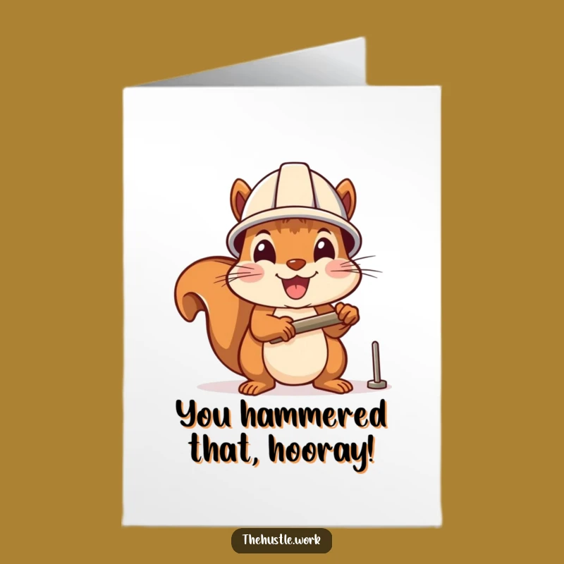 Free Printable Squirrel Congrats Card: DIY Project Success Downloadable Gift