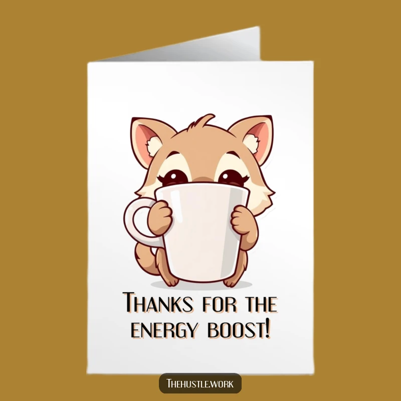 Free Printable Coffee Animal Thank You Card Funny Downloadable Gift for Appreciation