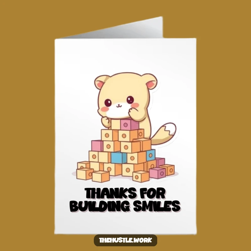 Free Printable Thank You Card Animal Blocks Funny Downloadable Gift DIY