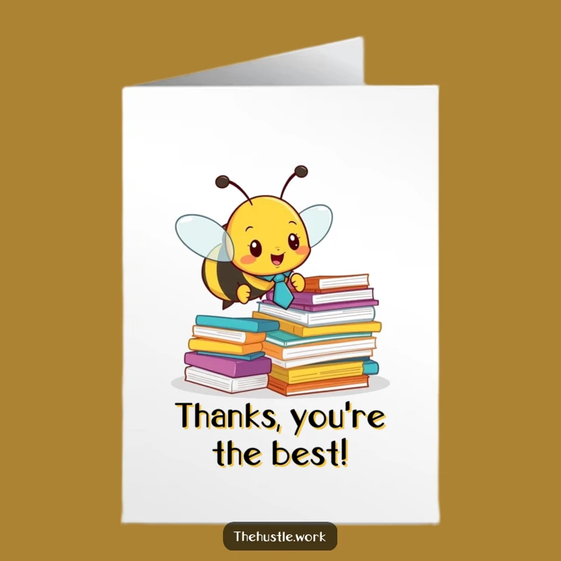 Free Printable Bee Thank You Card: Busy Workload Appreciation Downloadable Gift