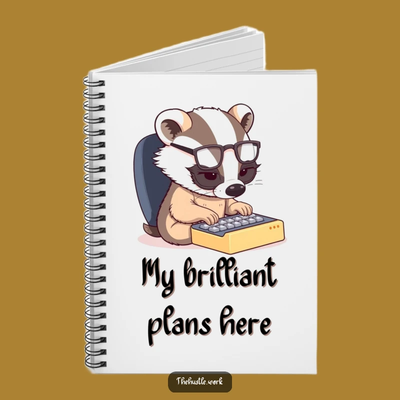 Funny Badger Typing Notebook - Journal Your Focus with Office Humor