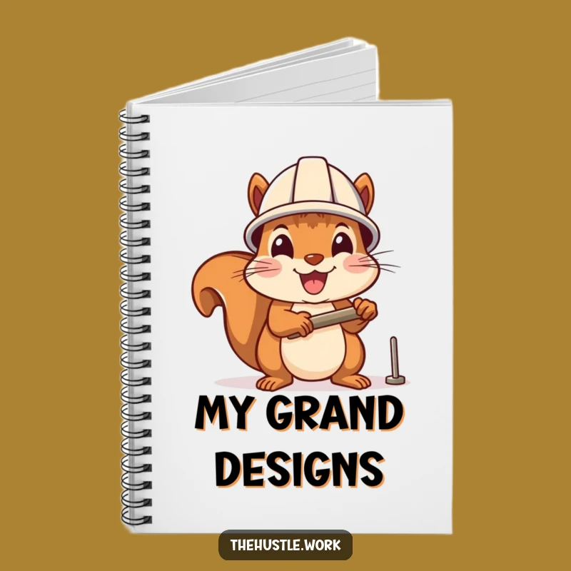 Funny Squirrel Hammering Notebook - Journal Your Projects with Cheerful Humor