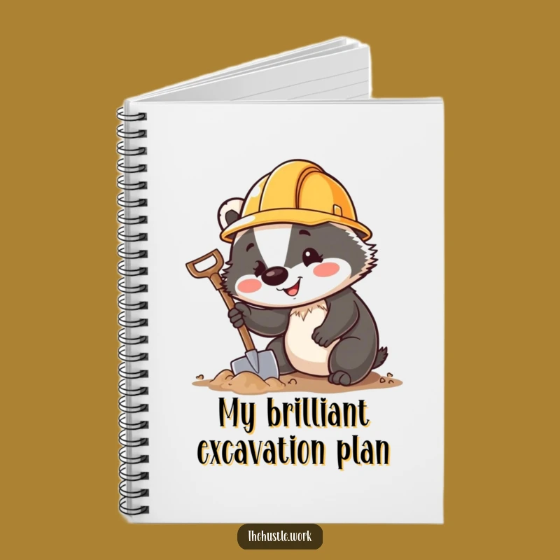 Funny Badger Hard Hat Notebook: Cheerful Digger Journal for Construction Ideas