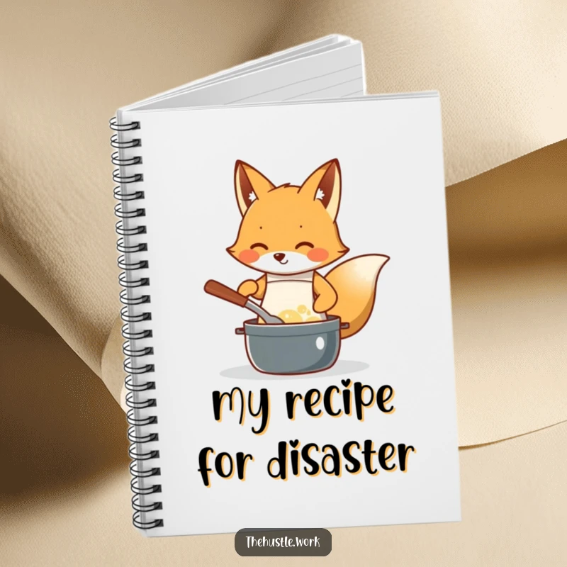 Funny Fox Chef Notebook: Diligent fox in an apron, enthusiastically stirring a bubbling pot, for all your culinary notes.