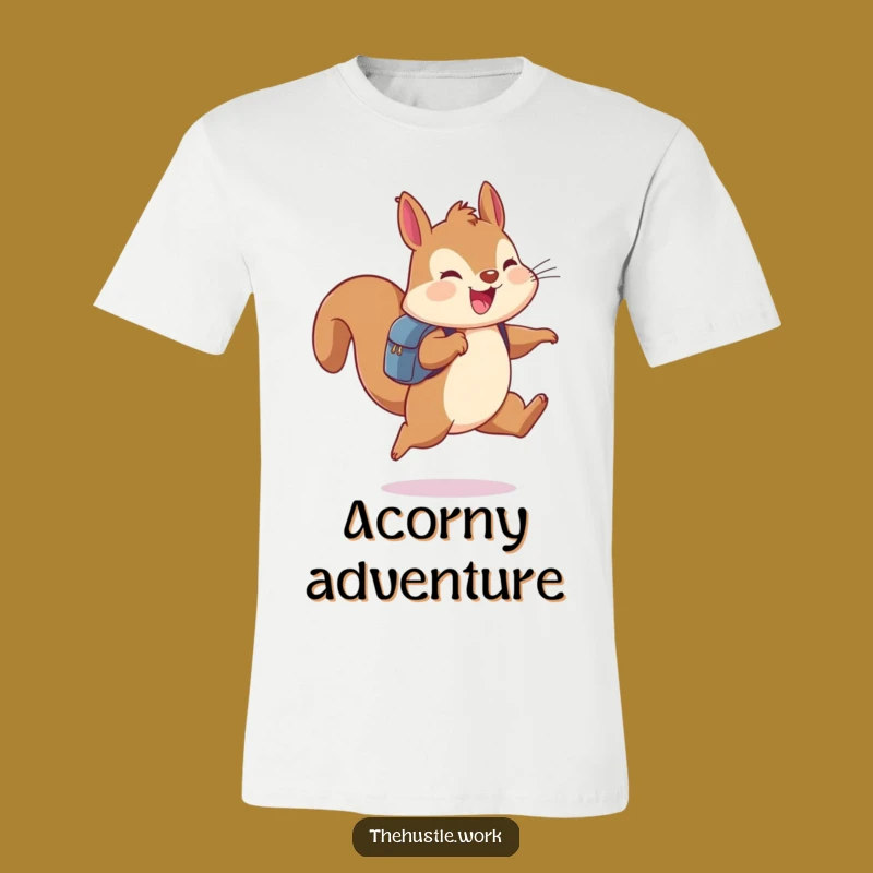 Funny Squirrel Explorer T-Shirt: Joyful Backpack Leaper, Hilarious Outdoor Gift