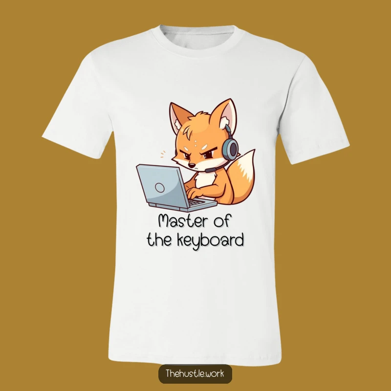 Funny Fox Coder T-Shirt: Determined Techie Typing Tee a Hilarious Gamer Gift