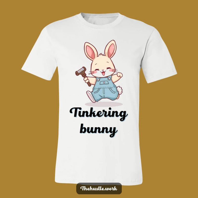 Funny Rabbit Fixer T-Shirt: Happy Overalls Worker, Hilarious DIY Gift