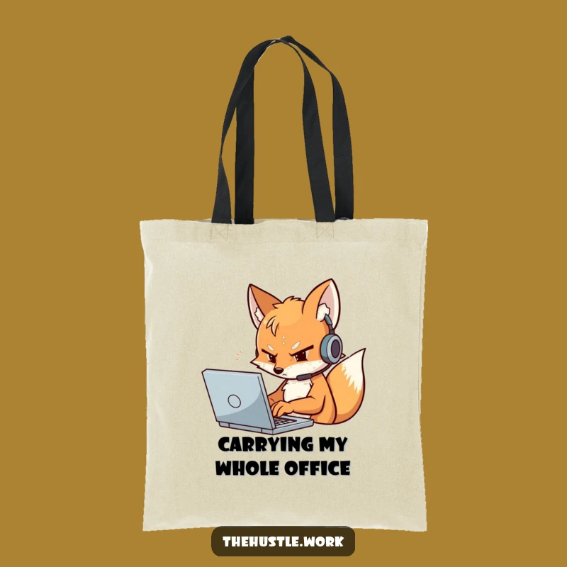 Funny Fox Coder Tote Bag: Determined Techie Carry-All for Gamers and Geeks