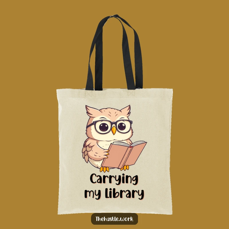 Funny Owl Scholar Tote Bag: Focused Reader Carry-All for Bookworms