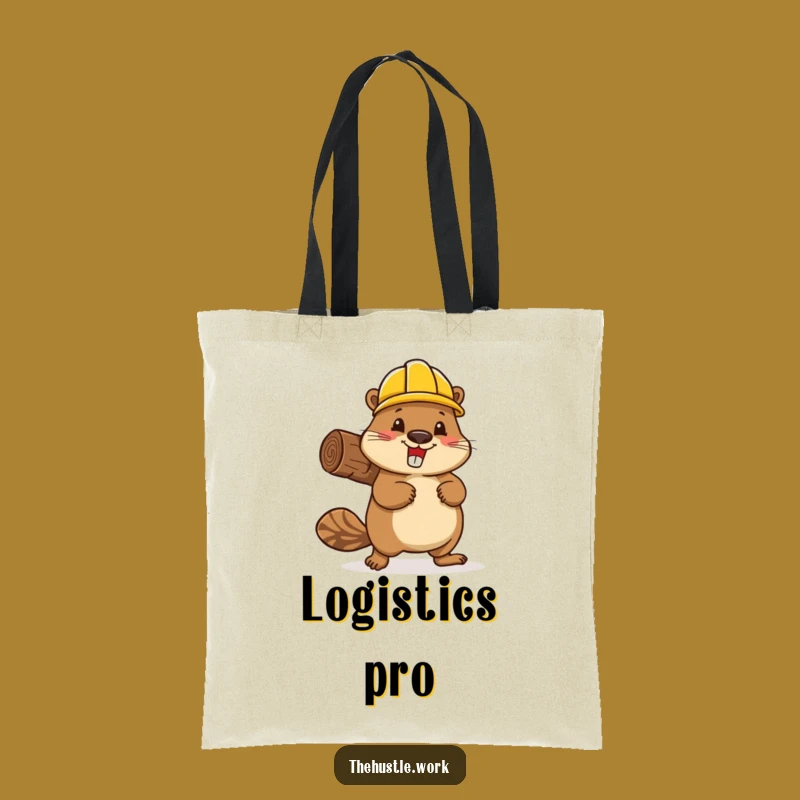 Funny Beaver Builder Tote Bag: Busy Hard Hat Carryall, Chic & Hilarious Gift