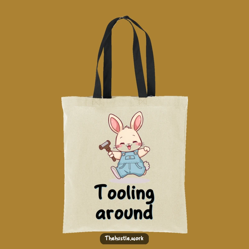Funny Rabbit Fixer Tote Bag: Overalls Carryall, Chic & Hilarious Gift